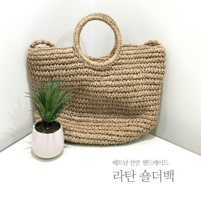 베트남 라탄 여름가방 천연 핸드메이드 숄더백 왕골백